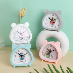 Lindo relógio de quartzo de desenho animado urso despertador